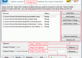 AutoCAD DWG to PDF Converter 2014 screenshot