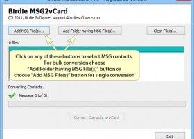 Convert MSG to vCard screenshot