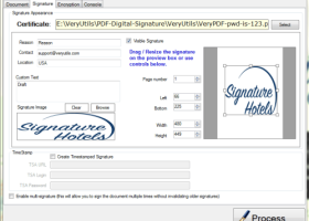 VeryUtils PDF Digital Signature Tool screenshot