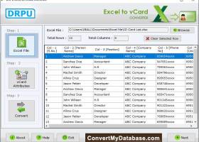 Excel to vCard screenshot