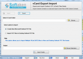 Softaken vCard Export and Import screenshot