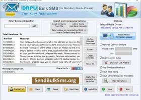 Bulk SMS Software Blackberry screenshot