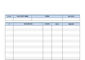 Hourly Invoice Form screenshot