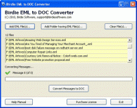 Birdie EML to DOC Converter screenshot