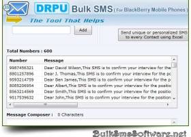 BlackBerry SMS Software screenshot