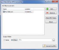 Free AVI to MP3 Converter screenshot