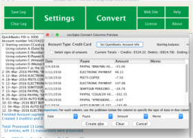 csv2qbo Convert screenshot