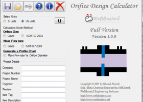 Orifice Design Calculator screenshot