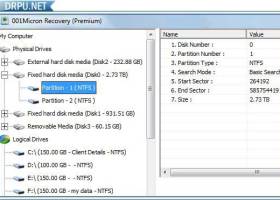 Windows Partition Recovery screenshot