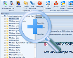 Exchange Recovery Database screenshot