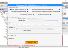 eSoftTools MBOX Compress Software screenshot