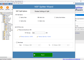 eSoftTools NSF Splitter Software screenshot