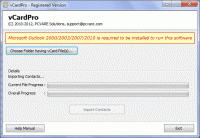 vCard into PST Outlook screenshot