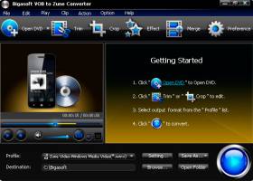 Bigasoft VOB to Zune Converter screenshot