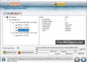 Digital pictures recovery software screenshot