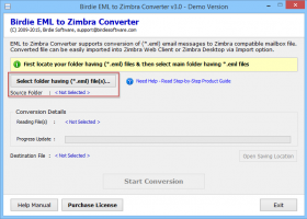 Lotus Notes to Zimbra screenshot