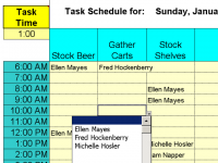 Daily Shifts and Tasks for 25 Employees screenshot