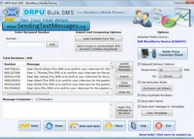 BlackBerry SMS Application screenshot