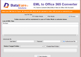 Datavare EML to Office 365 Converter So screenshot