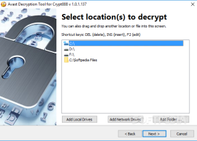 Avast Decryption Tool for Crypt888 Ransomware screenshot