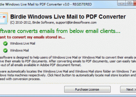 Birdie Windows Live Mail to PDF Converter screenshot