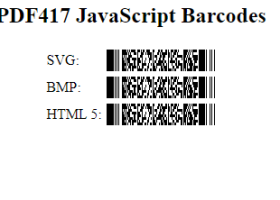 JavaScript PDF417 Generator screenshot