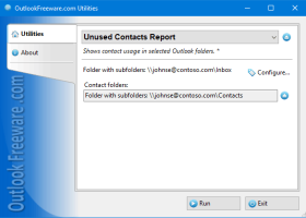 Unused Contacts Report for Outlook screenshot