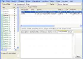 yWriter screenshot