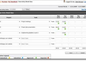 Timesheets screenshot