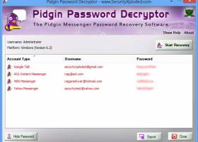 Password Decryptor for Pidgin screenshot