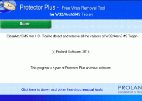 W32/ArchSMS Free Virus Removal Tool screenshot