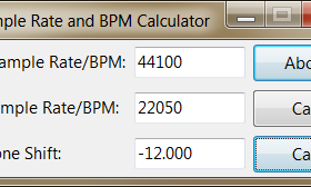 Sample Rate and BPM Calculator screenshot