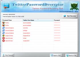 Password Decryptor for Twitter screenshot