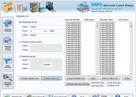 Manufacturing Barcode Label Maker screenshot