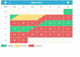 AVAILABILITY BOOKING CALENDAR PHP screenshot