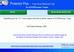 W32/Reconyc Free Virus Removal Tool screenshot