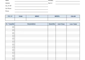 Auto Repair Invoice Template screenshot