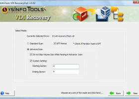 SysInfo VDI File Recovery Software screenshot