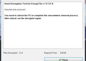 Avast Decryption Tool for EncrypTile Ransomware screenshot