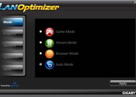 GIGABYTE LAN Optimizer screenshot