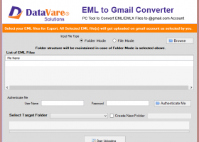 Datavare EML to Gmail Importer screenshot