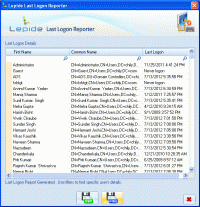 Lepide Last Logon Reporter screenshot