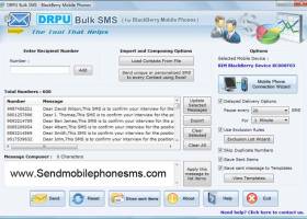 Blackberry SMS Software screenshot