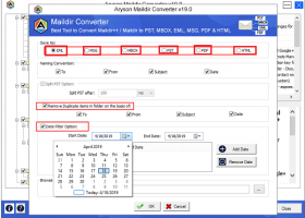 Maildir File Converter screenshot