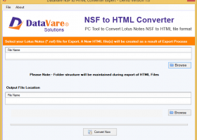 Datavare NSF to HTML Converter screenshot