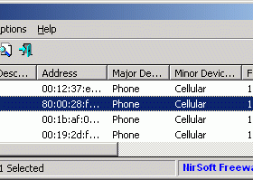 BluetoothView screenshot