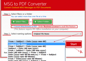 Microsoft Outlook to PDF screenshot