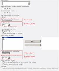 SharePoint Cascaded Lookup screenshot