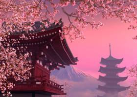 Blooming Sakura 3D Screensaver screenshot