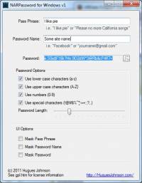 NARPassword screenshot